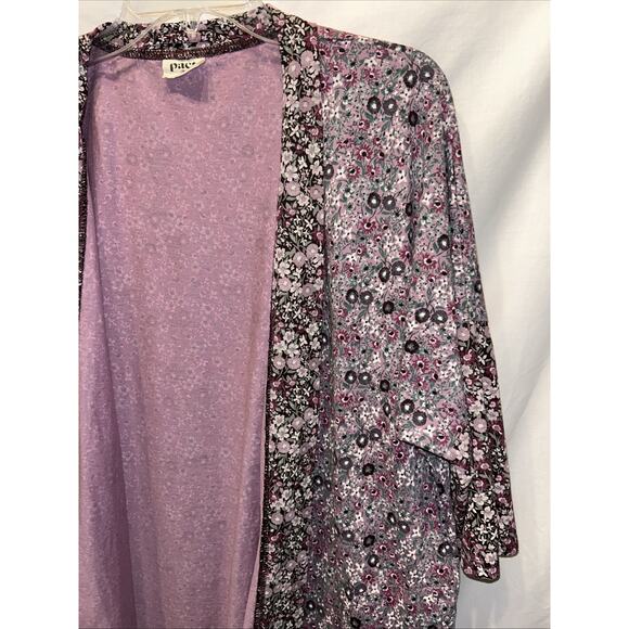 Pact Organic Cotton Staycation Robe Purple Ditzy Floral M/L Sustainable NO BELT - Picture 3 of 11